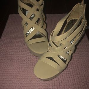Brand New In Box Tan Wedge Heel Shoes